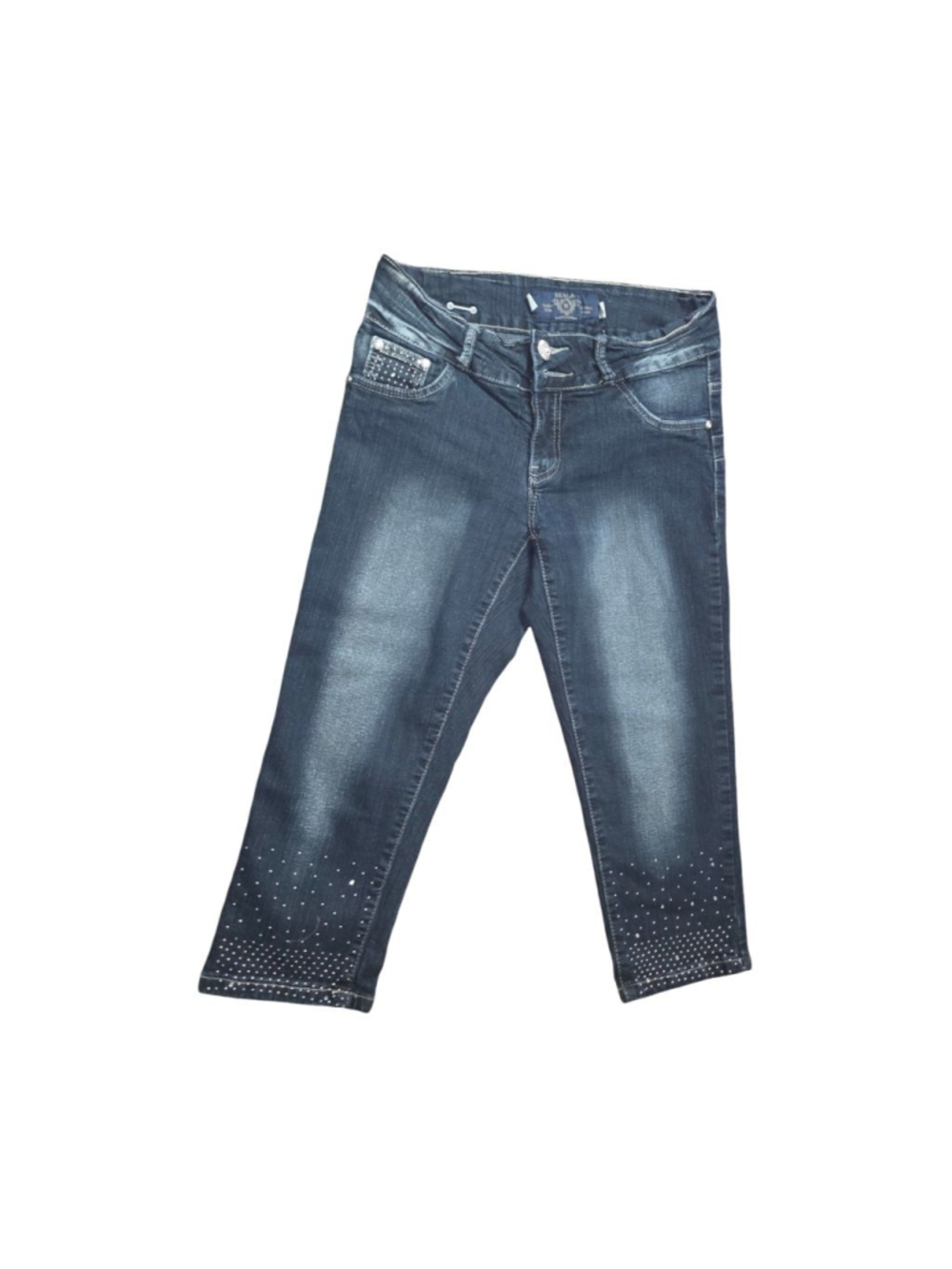 Women's BELLA Blue Juniors Size 5 Ankle & Cropped Jeans with Silver Studs #776